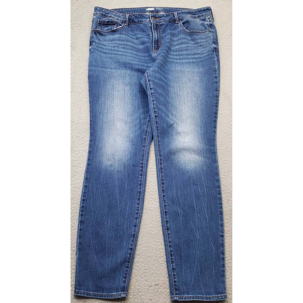Old Navy Pop Icon Skinny Jeans Womens 16L Blue Denim Casualβ Mid Rise Whiskered